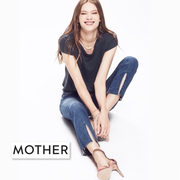 Mother The Insider Slit Ankle Fray Not Rough Enough Denim Jeans 25 - Picture 2 of 16